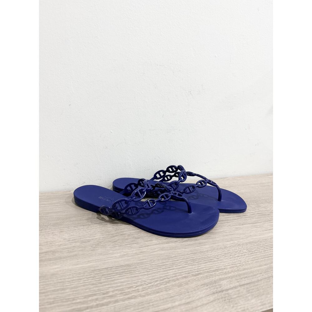 Hermes Chaine d'Ancre Island Sandals Slip On Thong Sandas Violet Iris Womens 38 - Picture 5 of 8